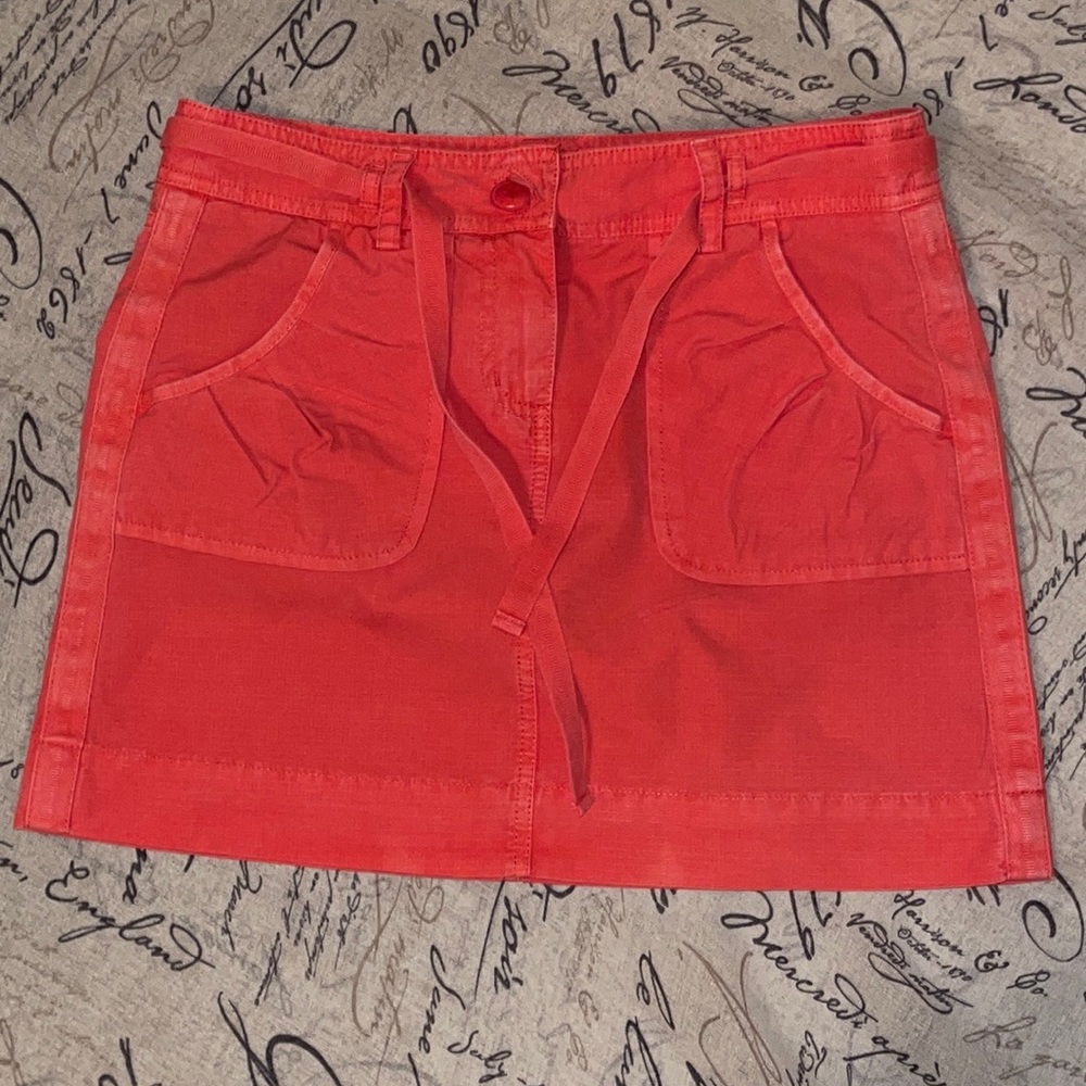 J Crew Chino Twill Mini Coral Skirt Size 4
